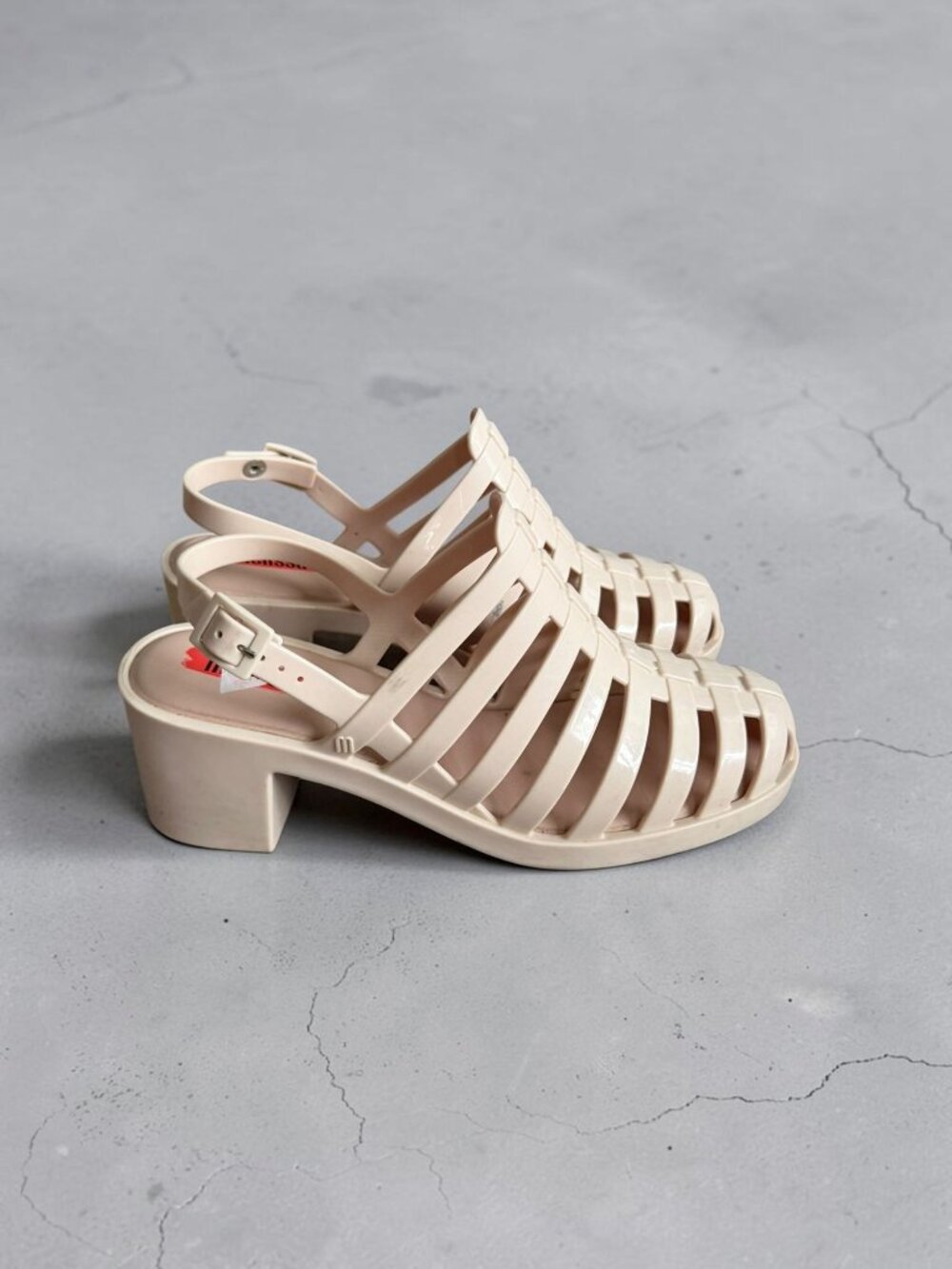 MELISSA Beige Jelly Heels Sandals Size US 8
